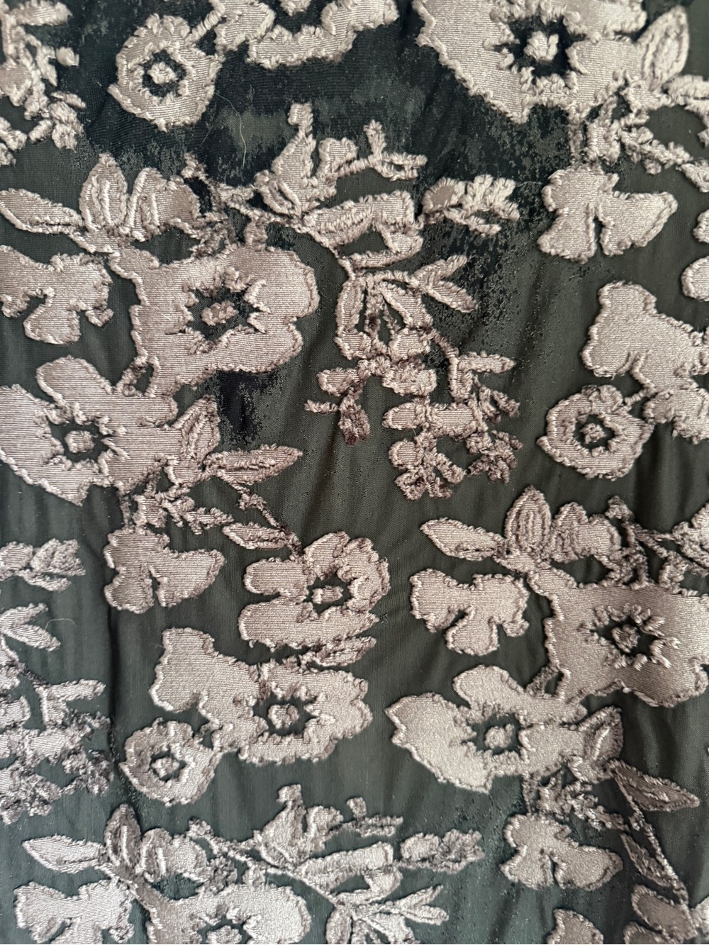 Eckhaus Latta Floral Burnout Mock Neck Long Sleeve Top - Black and Taupe - Picture 3 of 5